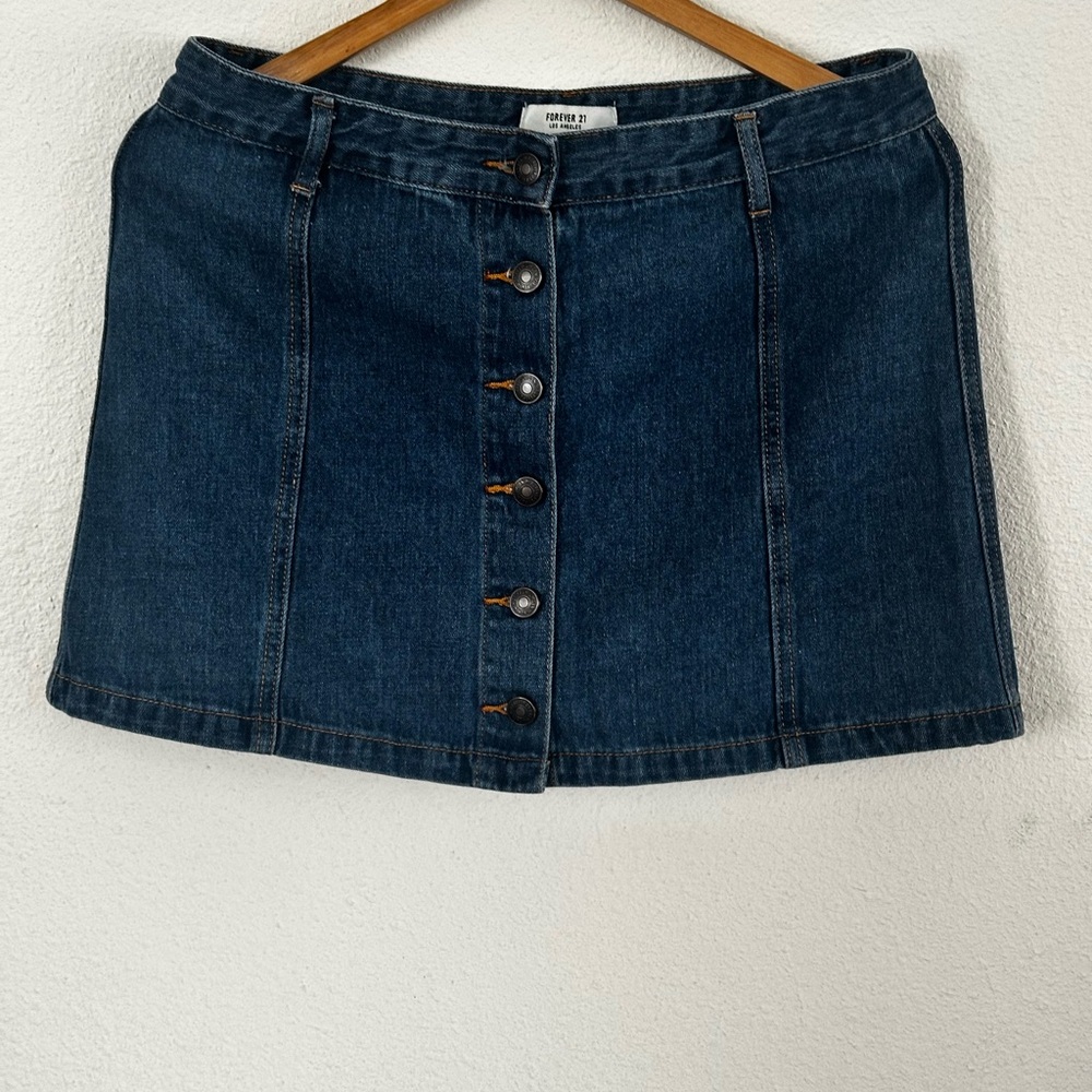 Denim Button-Up Skirt